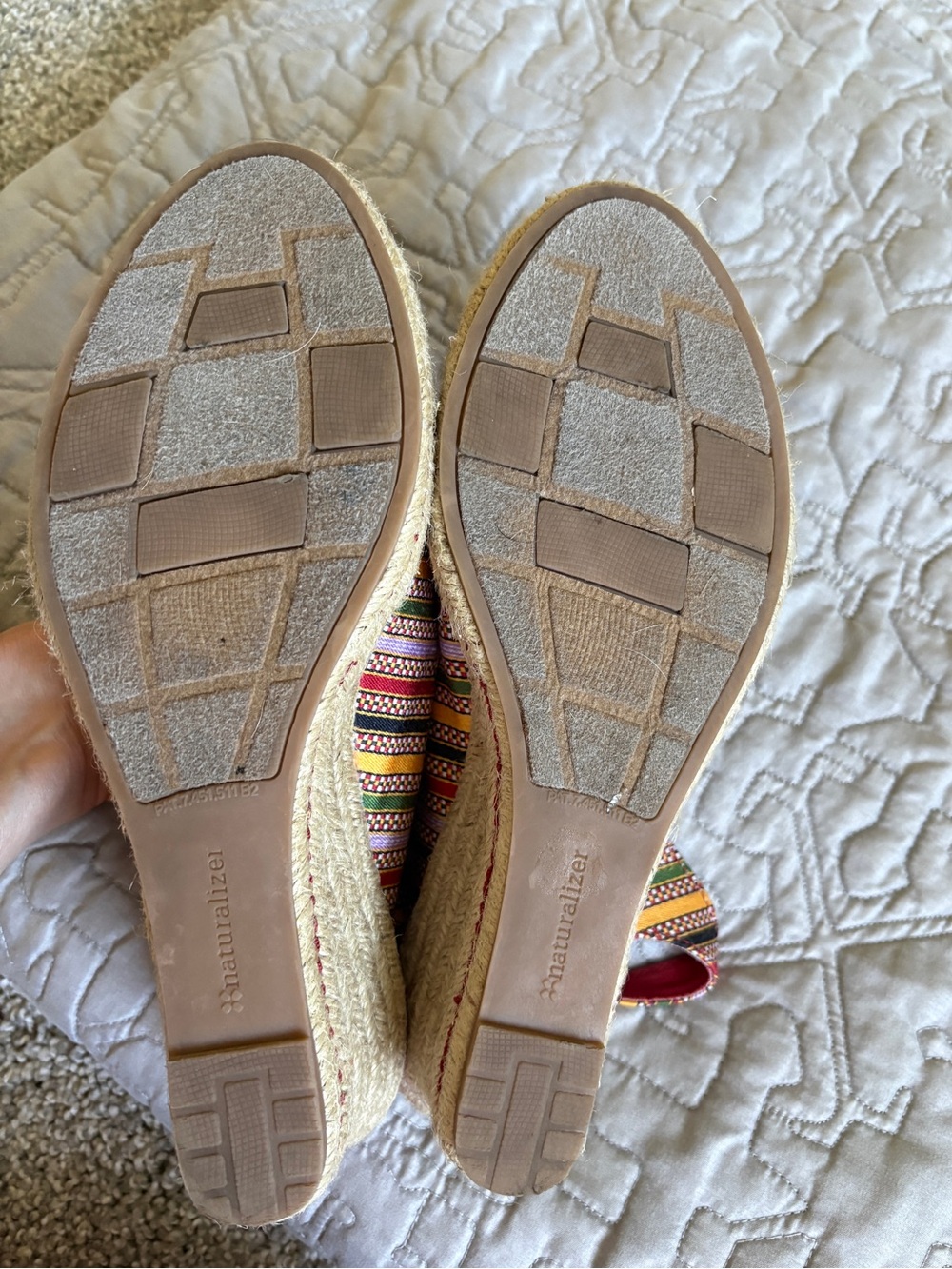 Naturalizer ‘Berlynn’ Striped Elastic Slingback Espadrille Wedge Sandals Size 9 - Picture 7 of 8